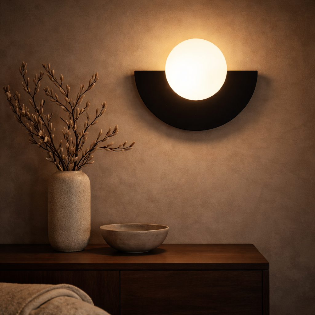 Halvrund Væglampe i Nordisk Stil