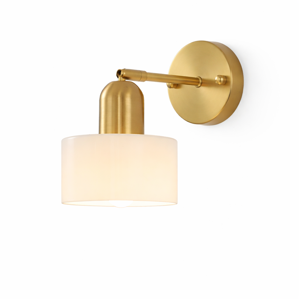 Væglampe i Bauhaus Stil med Farvet Glas