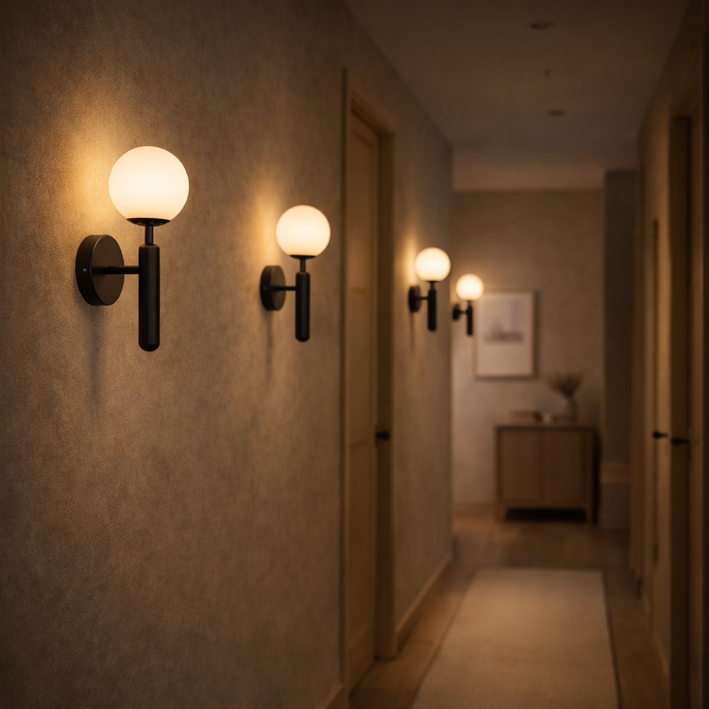 Væglampe med Kugleform i Nordisk Stil