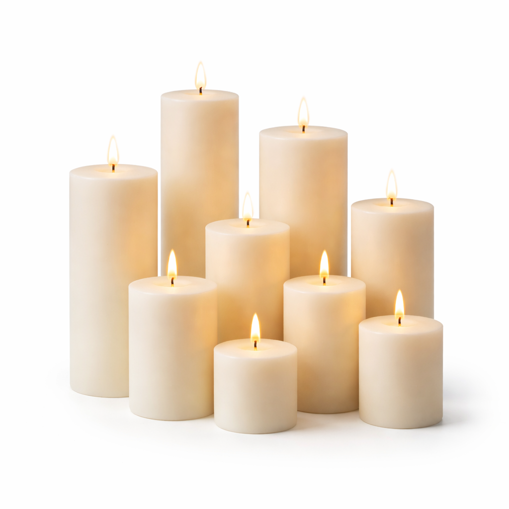 Ambient lighting for the home – LED block candles without flame set of 9