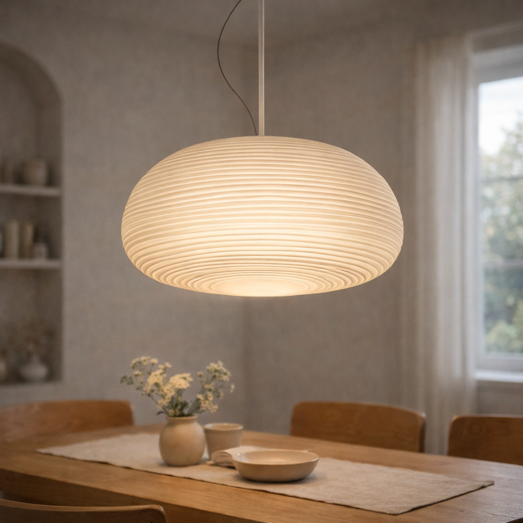 Pendellampe i Japandi Stil med Enkelt Formsprog