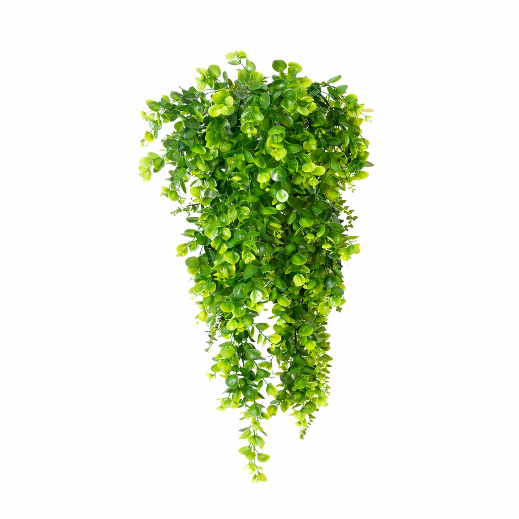 Artificial hanging eucalyptus plant for indoor use