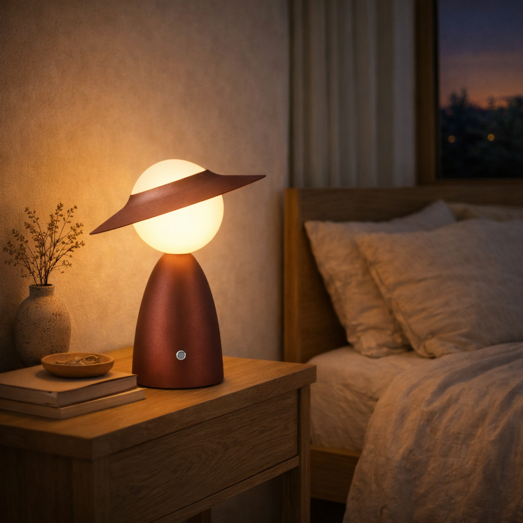 Bordlampe med Blød Silhuet til Indendørs Brug
