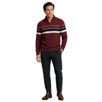 Knitted sweater for cold days – Sweater with half zipper and striped design for men