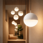 Adjustable lighting for living room and dining area – Dimmable LED pendant lamp in glass and metal