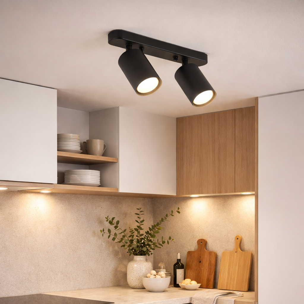 Drejbar Plafondspot med 2 Lyskilder til Indendørs Brug