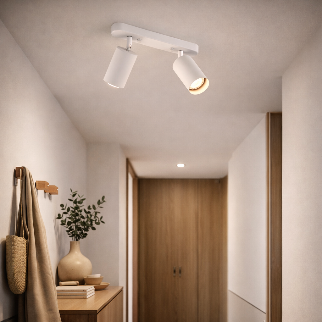 Drejbar Plafondspot med 2 Lyskilder til Indendørs Brug