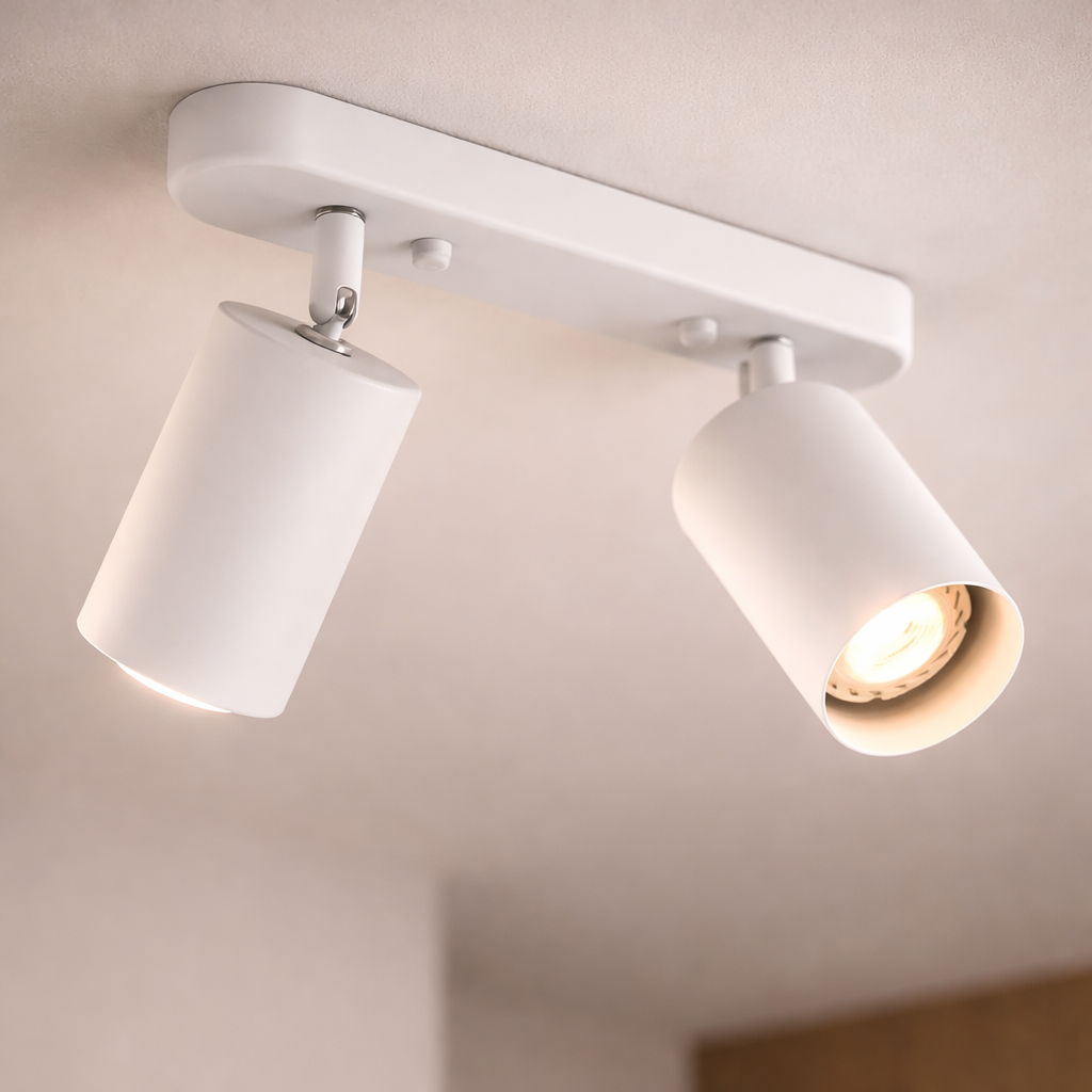 Drejbar Plafondspot med 2 Lyskilder til Indendørs Brug