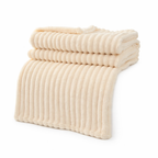 Flannel fleece blanket with striped pattern