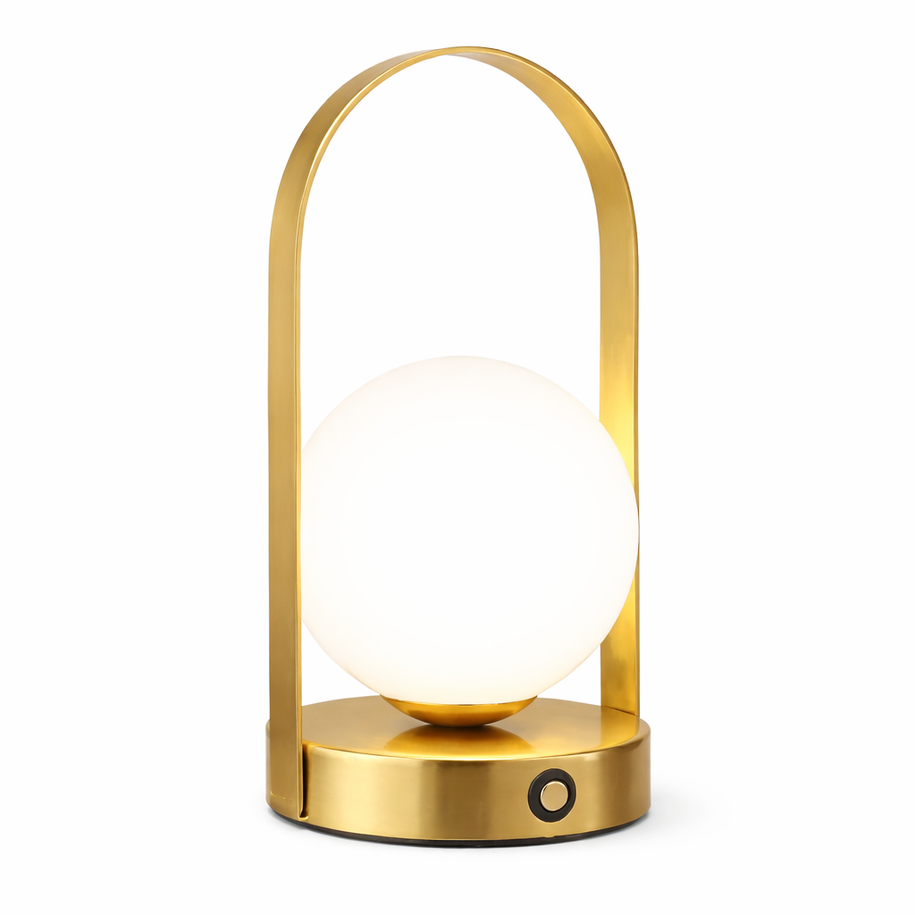 Rechargeable wireless table lamp for indoor use
