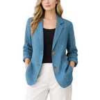 Light blazer for everyday and work – Cotton blazer with long sleeves for women
