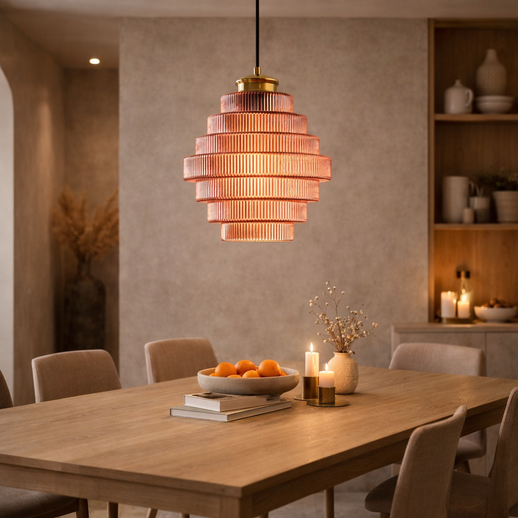 Pendellampe med bølgeform til indendørs brug