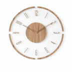Wall clock in wood for indoor use – modern wall clock for living room, kitchen, and office