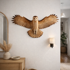 Vægdekoration i træ med ugle