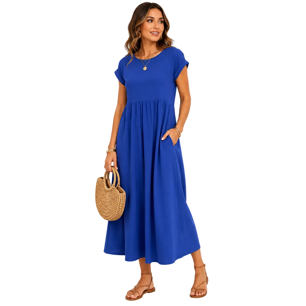 Comfortable midi dress for everyday wear and vacation – Loose dress for women