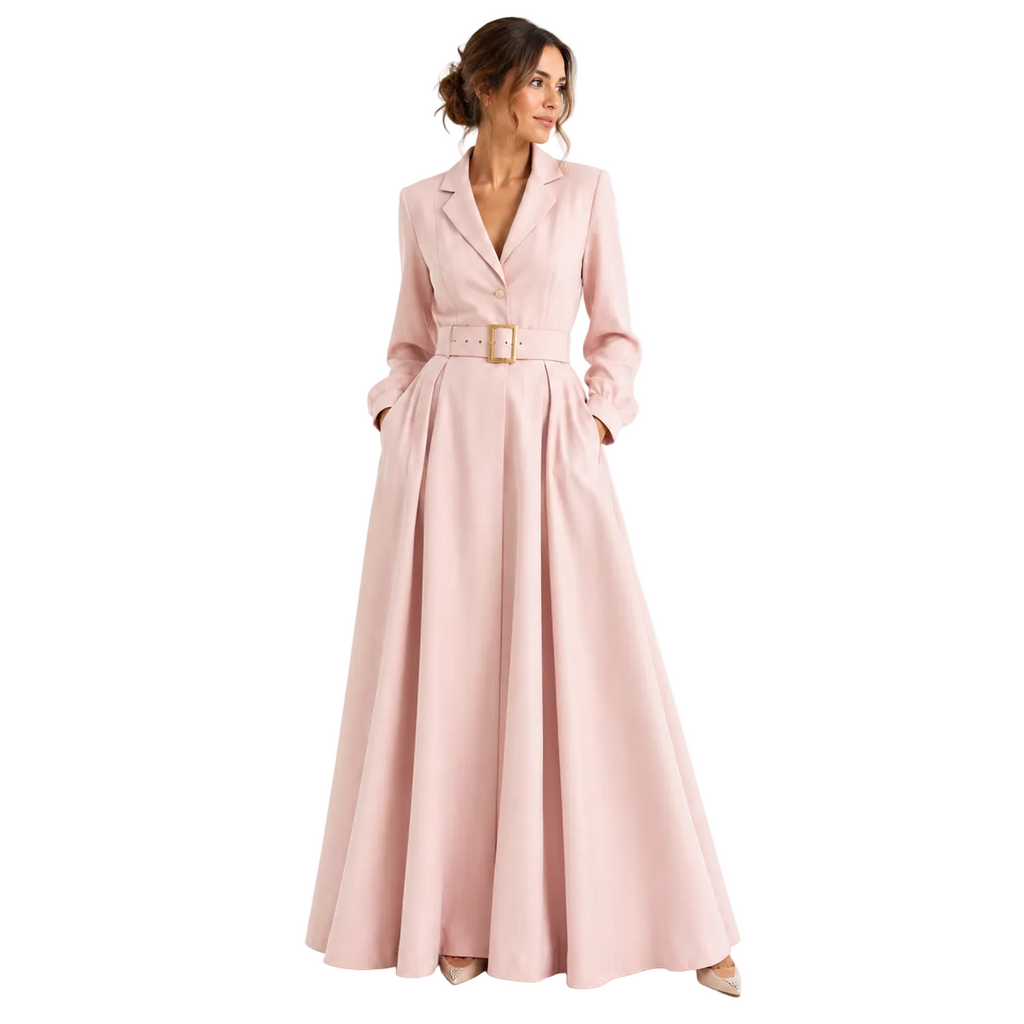Elegant blazer dress for work and parties – Pleated midi dress for women