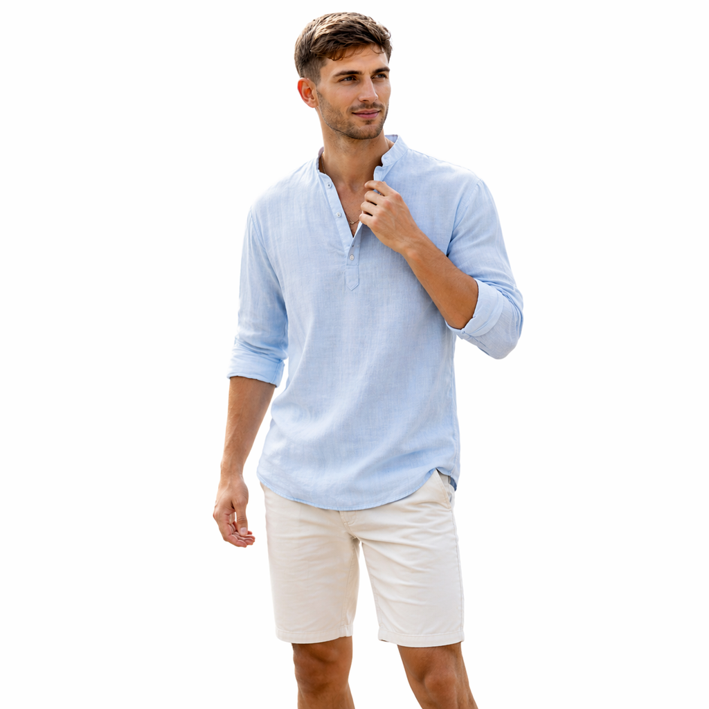 Light henley t-shirt for summer and leisure – T-shirt for men