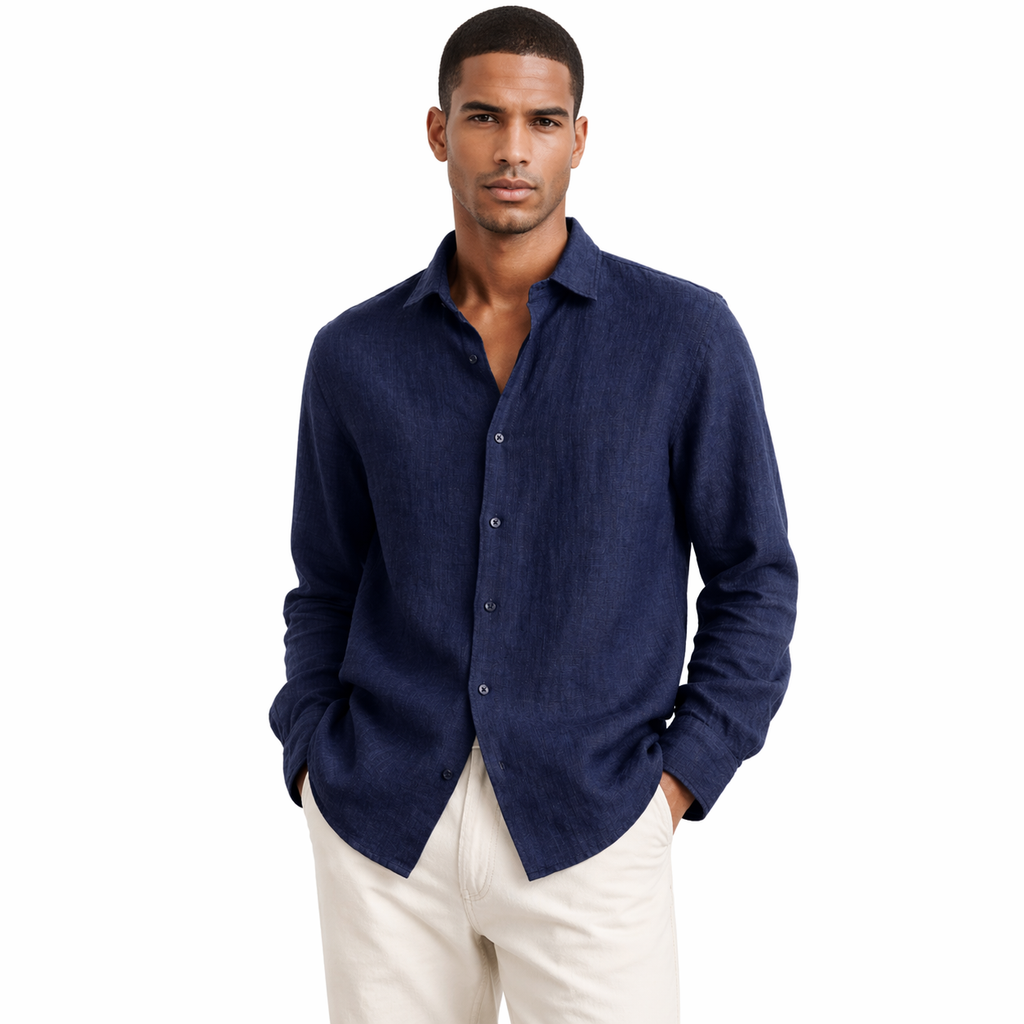 Light long-sleeve shirt for summer and leisure – Breathable shirt for men