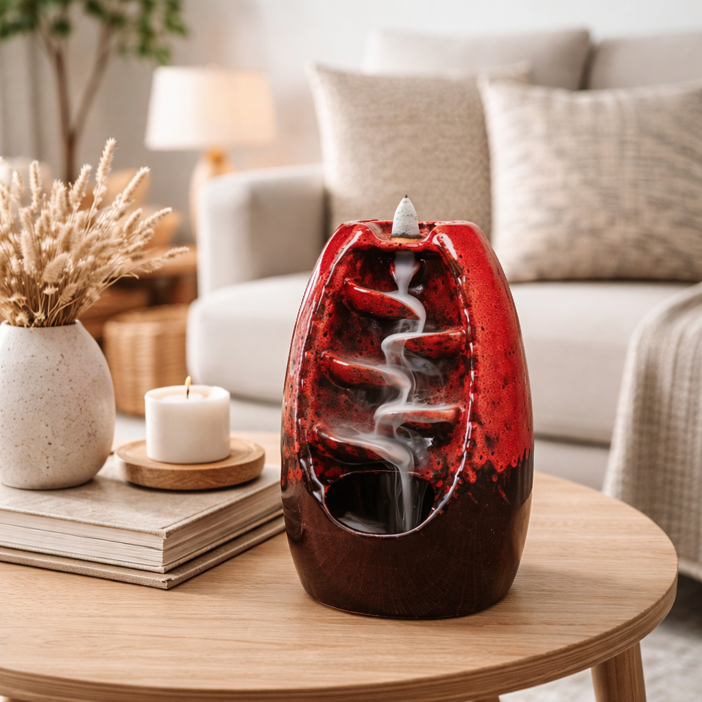 Røgelsesholder med vandfaldseffekt