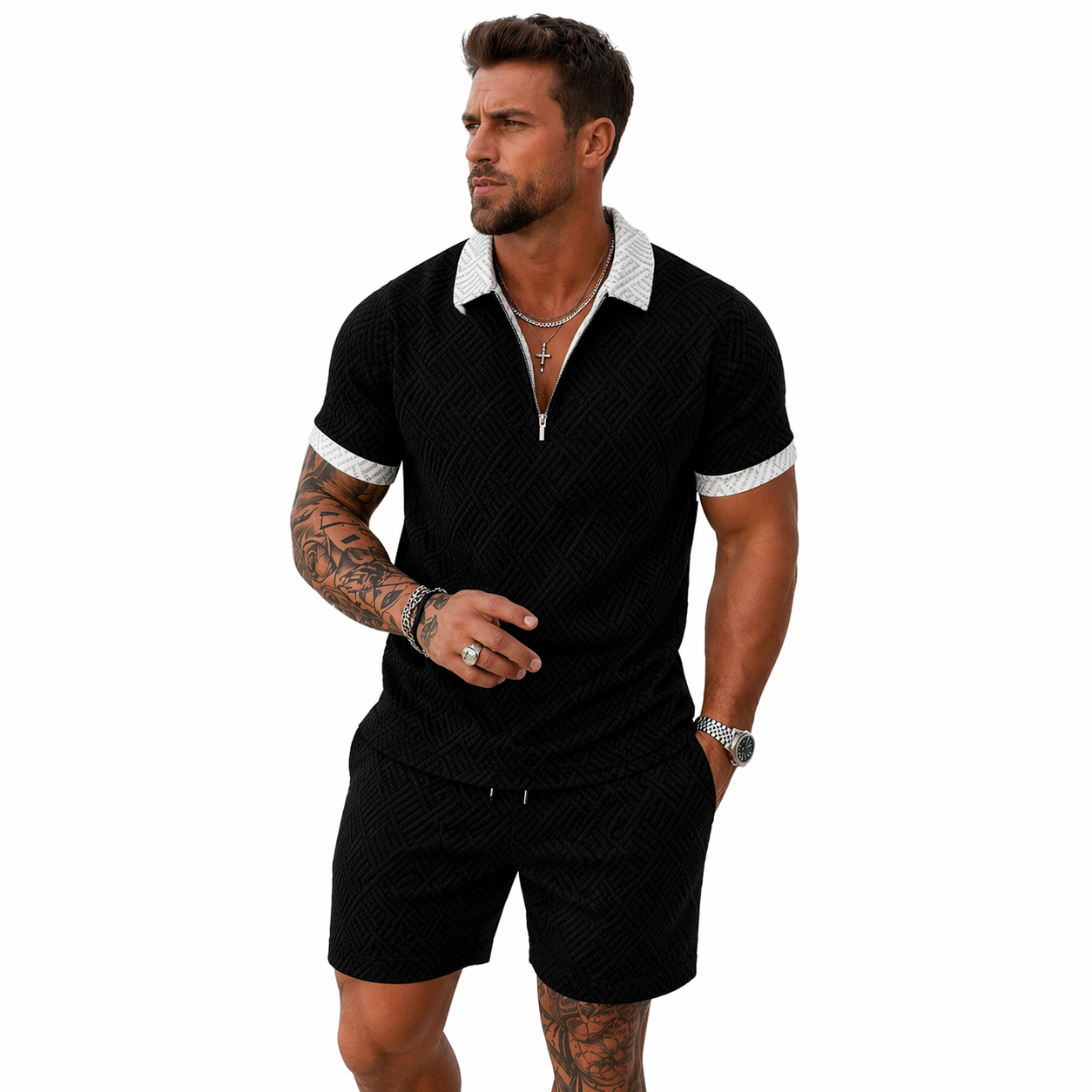 Light set for summer and leisure – Polo and shorts set for men