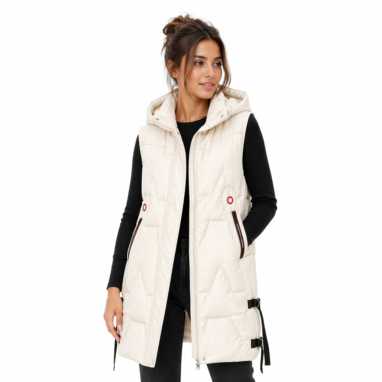 Long bodywarmer for transitional weather – Light vest for women