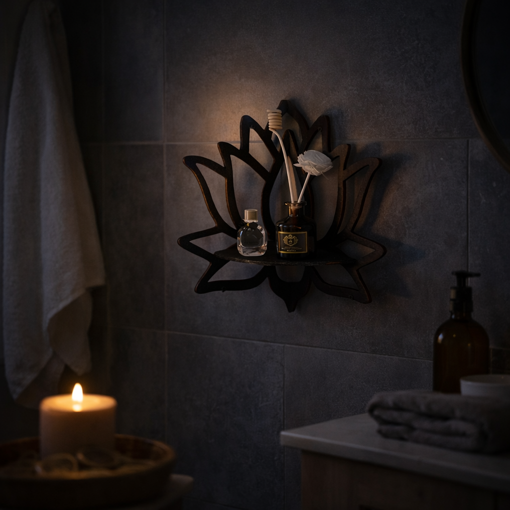 Væghylde formet som lotusblomst