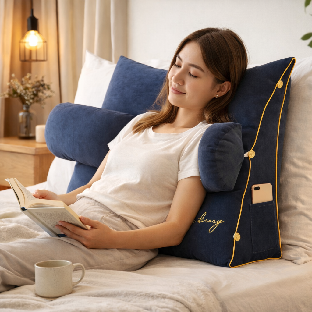 Trekantet rygstøttepude til indendørs brug