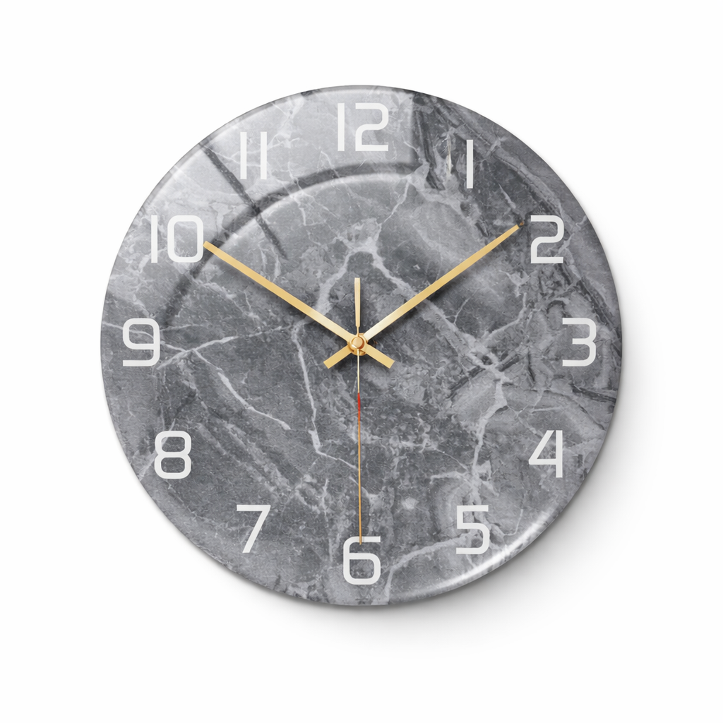 Vægur med marmormønster til indendørs brug