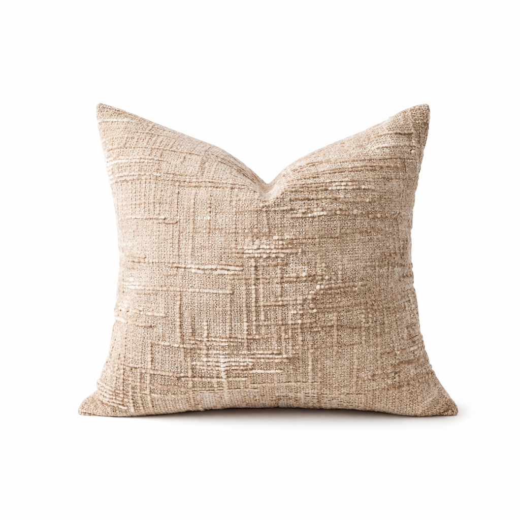 Pyntepude i chenille med struktur