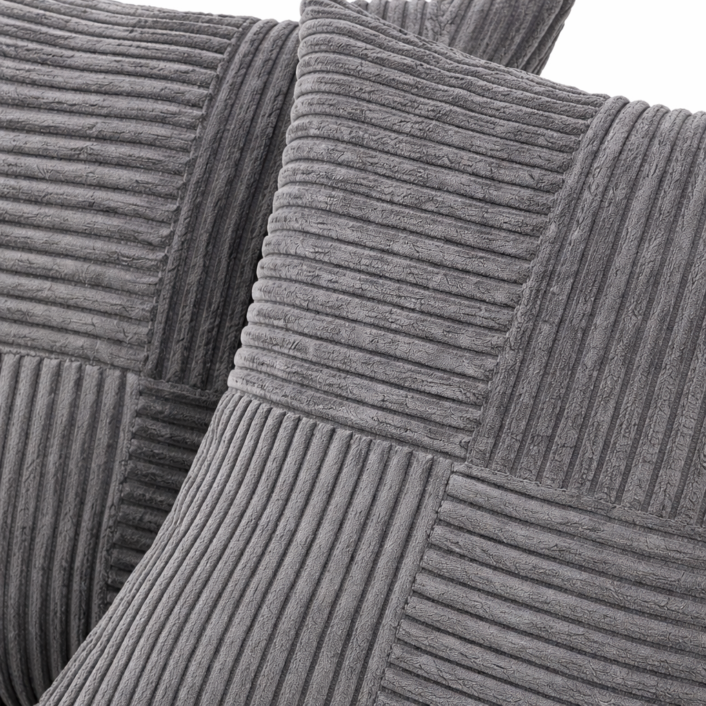 Firkantet pyntepude med ribbet struktur