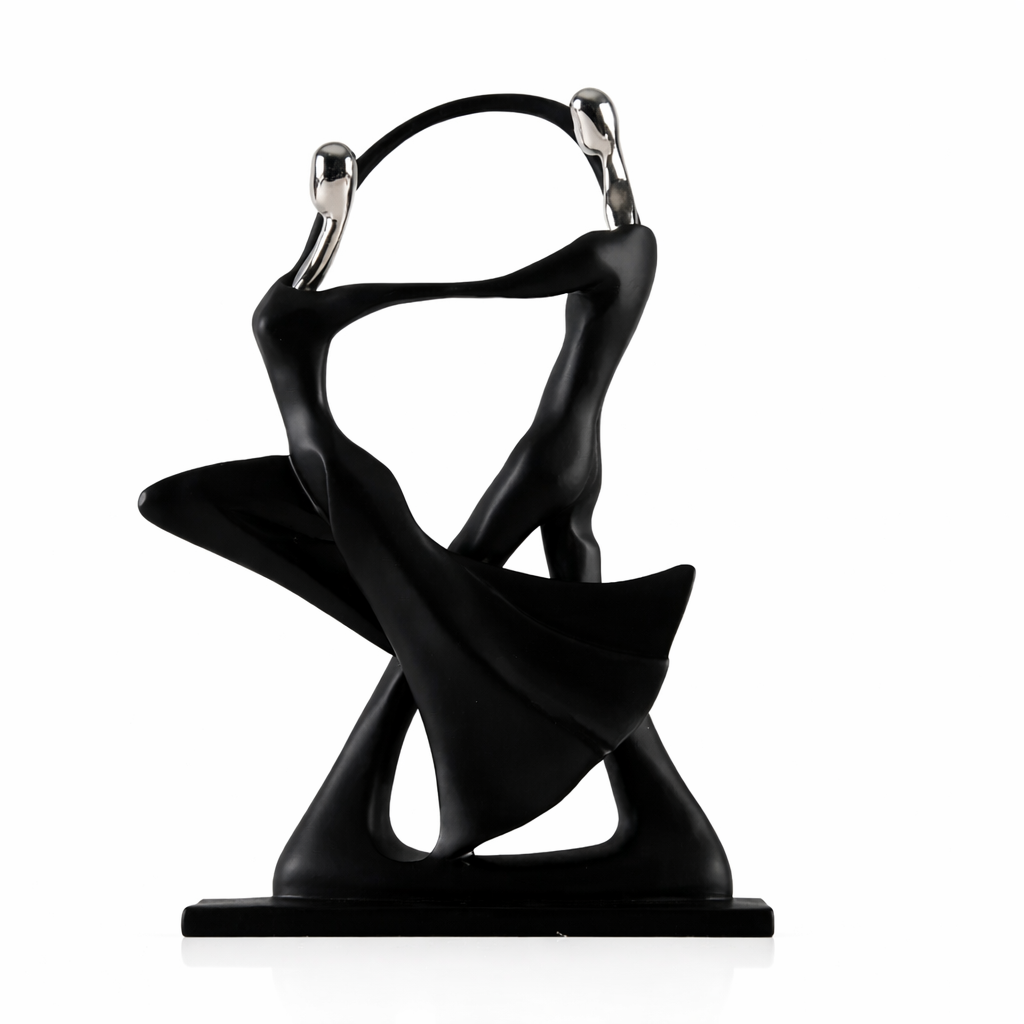 Skulptur af par i bevægelse til indendørs brug