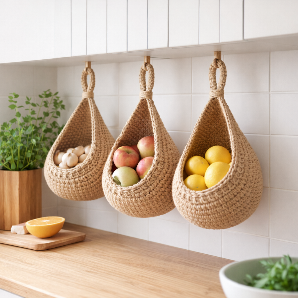 Hængende vægkurve i bomuldsgarn til indendørs brug