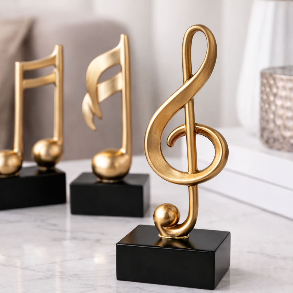 Dekorationsfigur formet som node i guldfinish