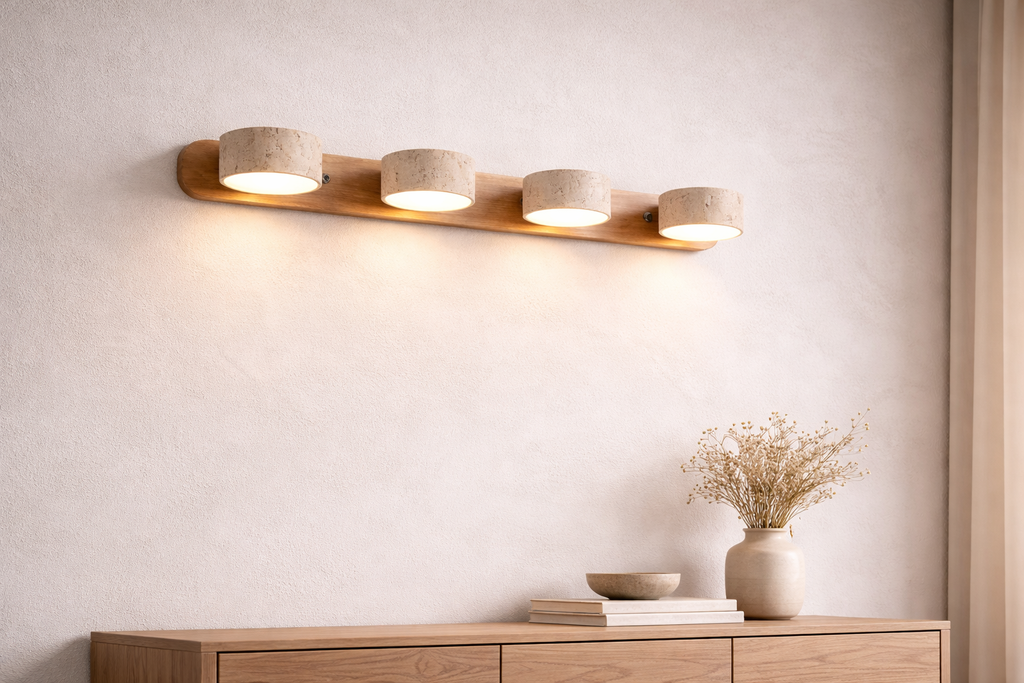 Væglampe i Travertinsten til Indendørs Brug