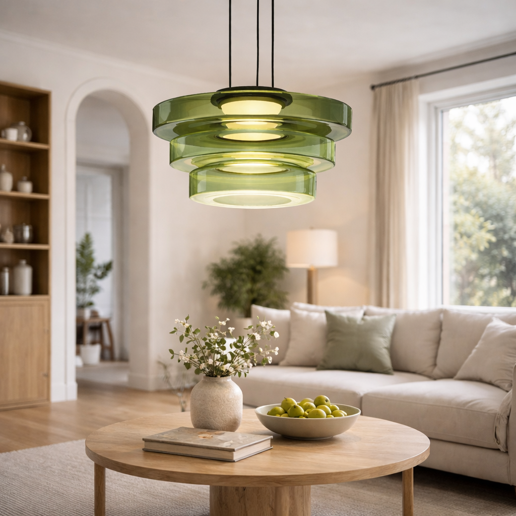 Glas Pendellampe i Bauhaus Stil