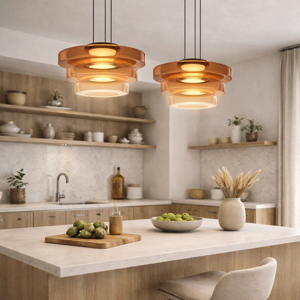 Glas Pendellampe i Bauhaus Stil