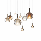 Sort Dæmpbar Skandinavisk Pendellampe i Aluminium og Glas til Spisestue og Stue