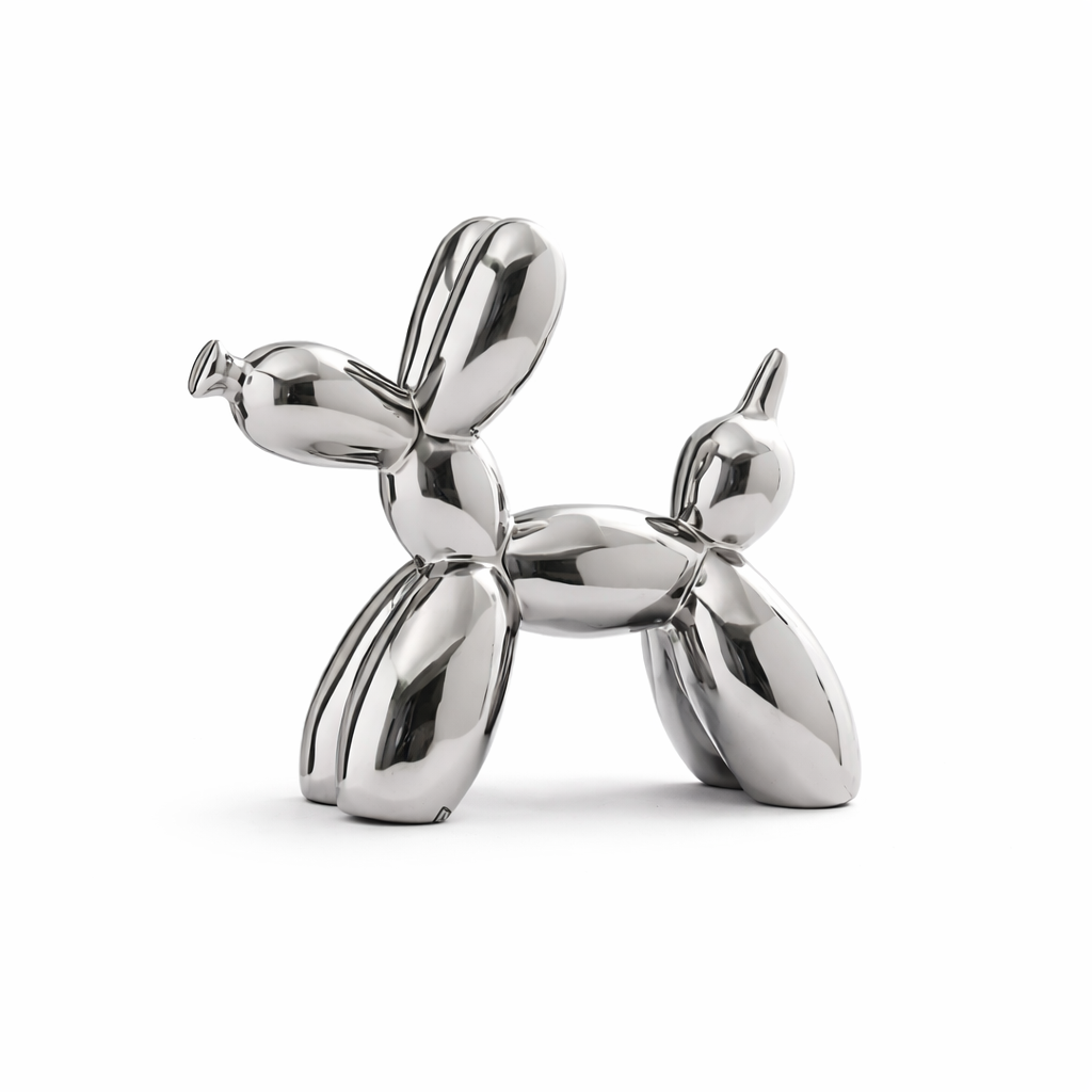 Dekorativ figur formet som ballonhund i keramik