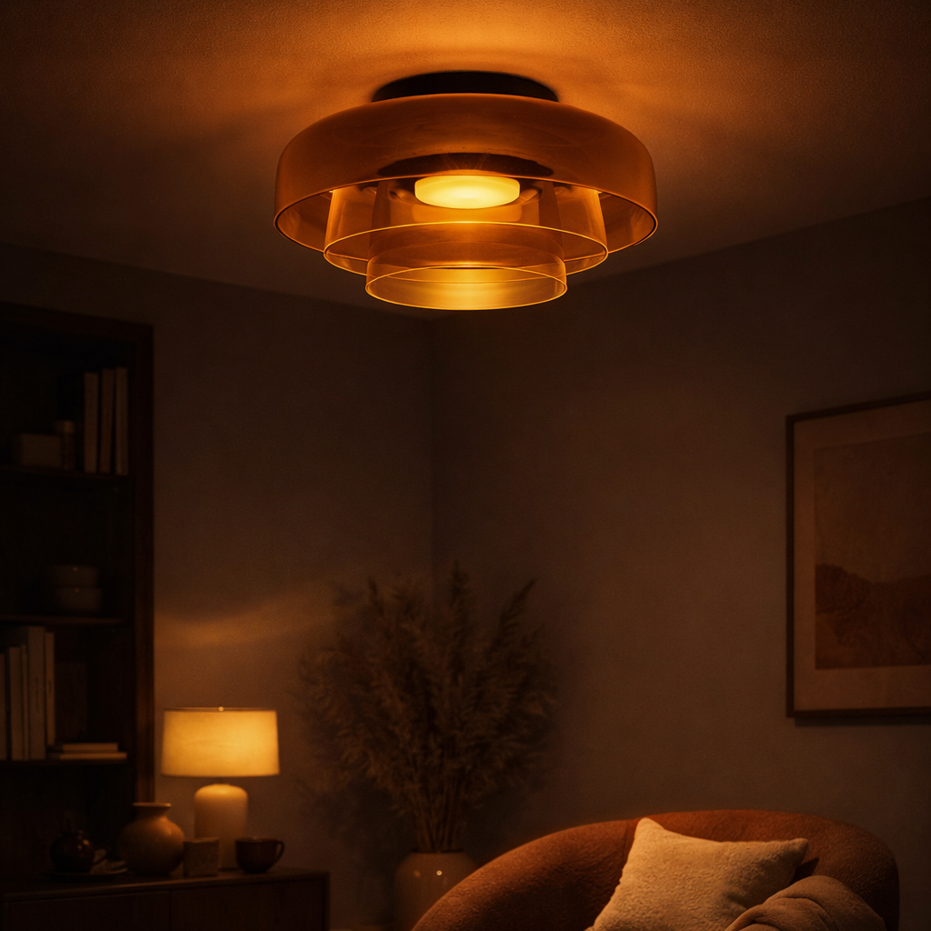 Lagdelte Glas Pendellampe i Bauhaus Stil