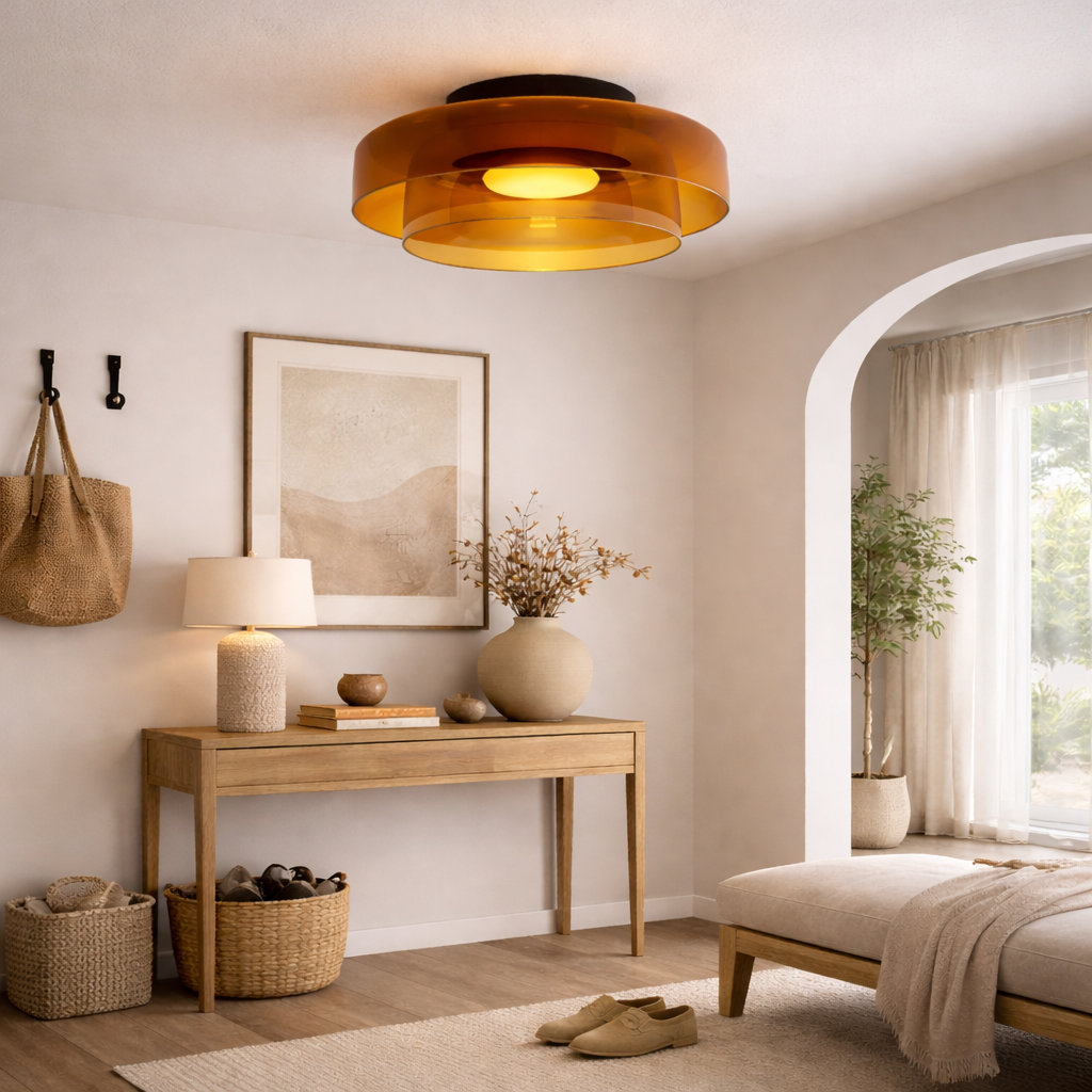 Lagdelte Glas Pendellampe i Bauhaus Stil