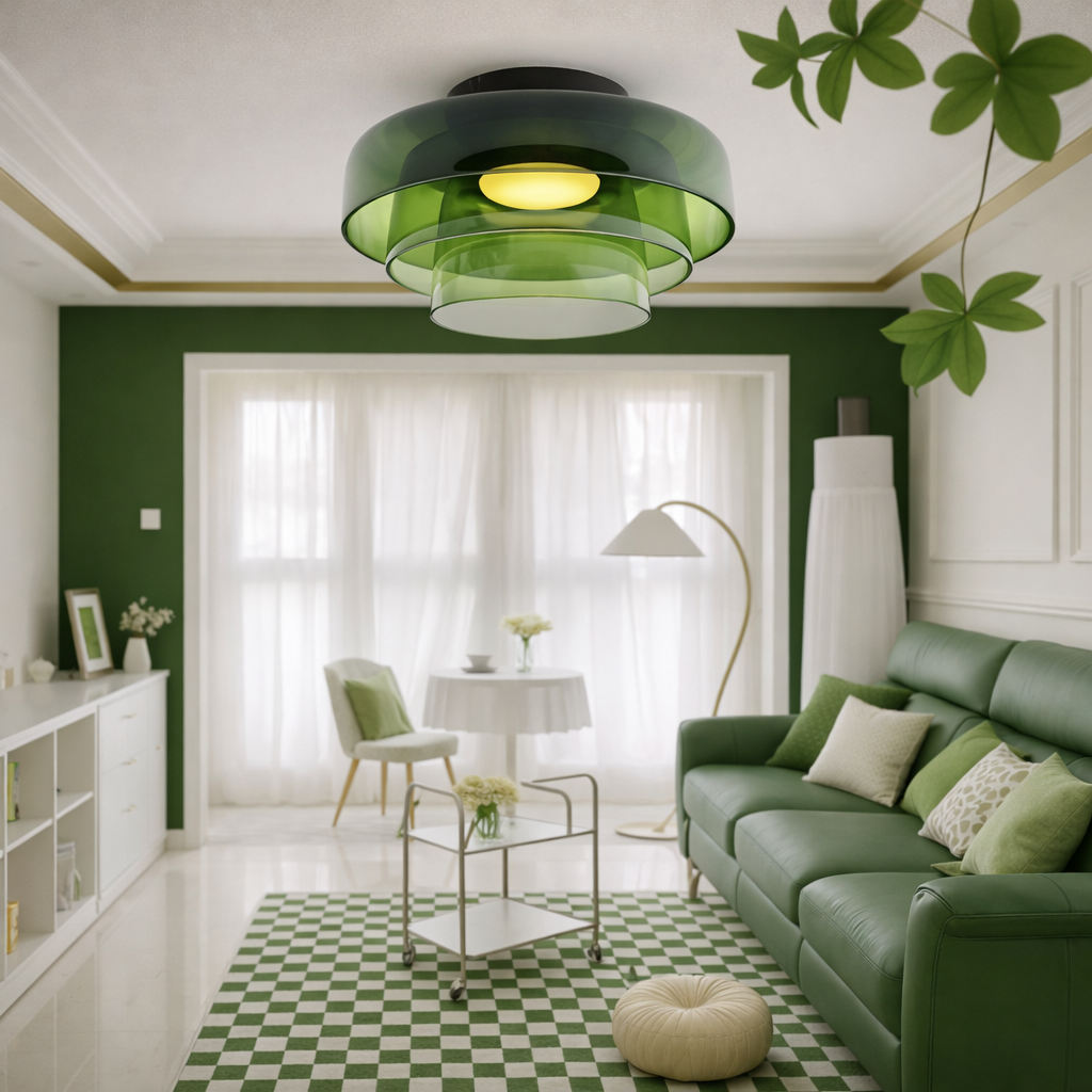 Lagdelte Glas Pendellampe i Bauhaus Stil