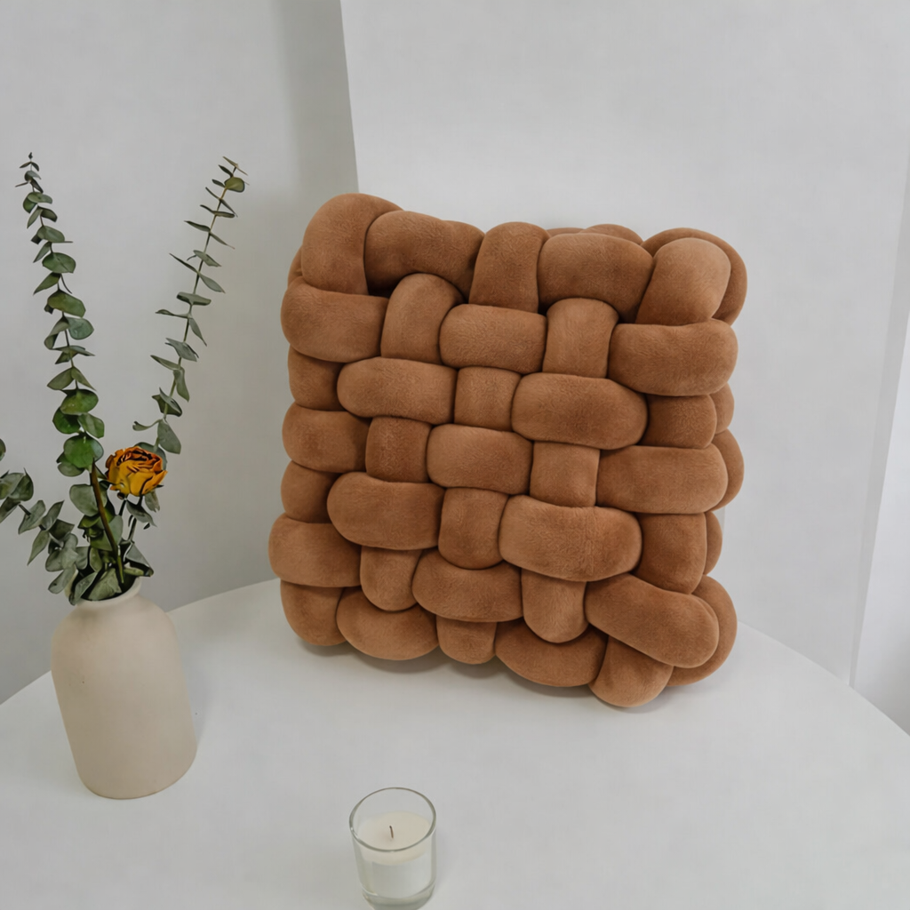 Blød boligdekoration til sofa og seng – Pyntepude med knapdesign