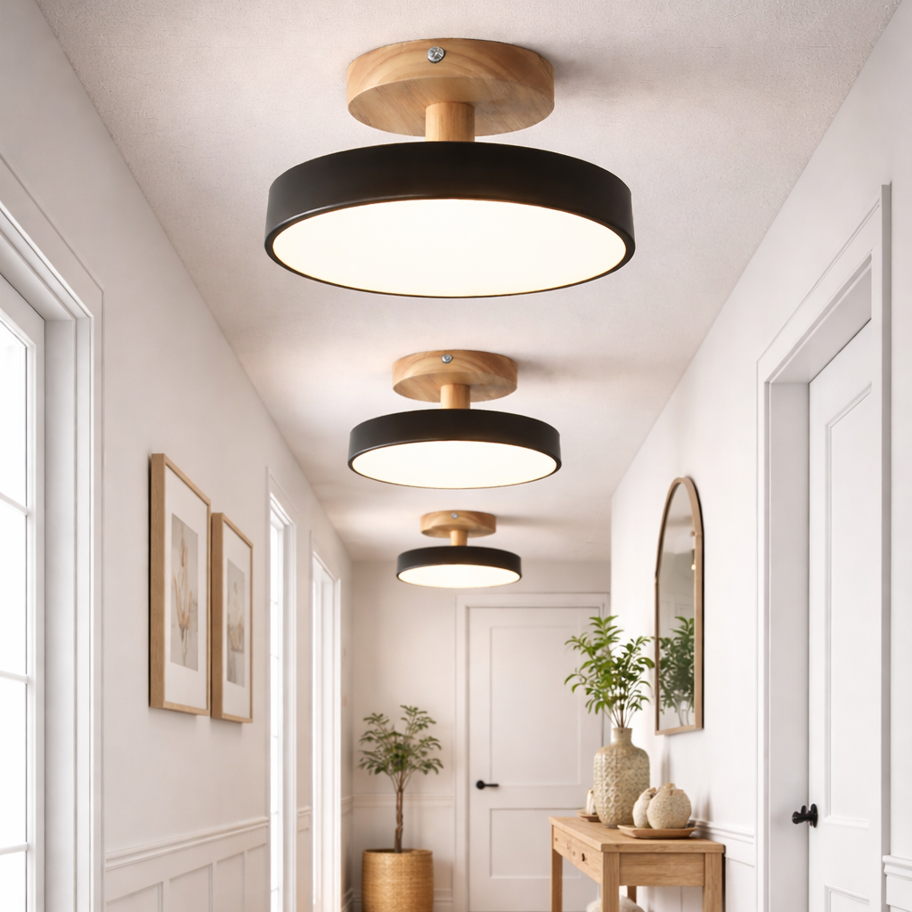 Plafondlampe med Neutral Udformning til Indendørs Brug