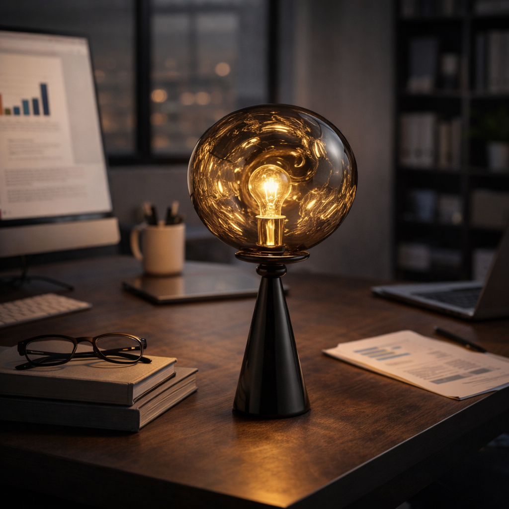 Bordlampe med Kugleformet Lyskilde til Indendørs Brug