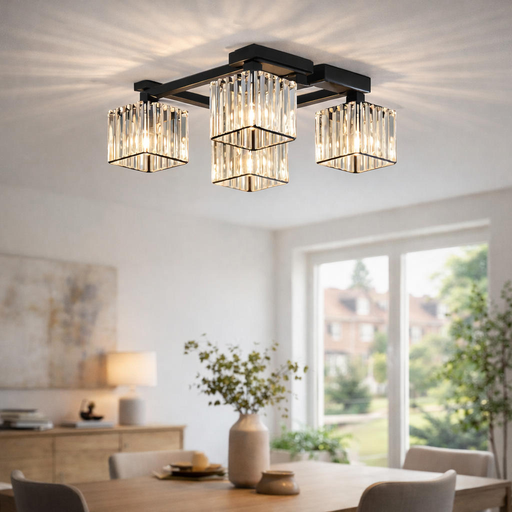 Plafondlampe med Krystalstruktur til Indendørs Brug