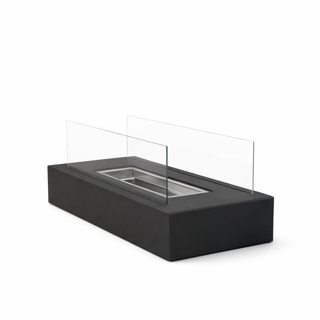Bioethanol tabletop fireplace for indoor and outdoor use