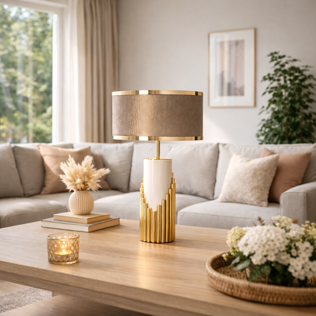 Bordlampe med Åben Konstruktion til Indendørs Brug