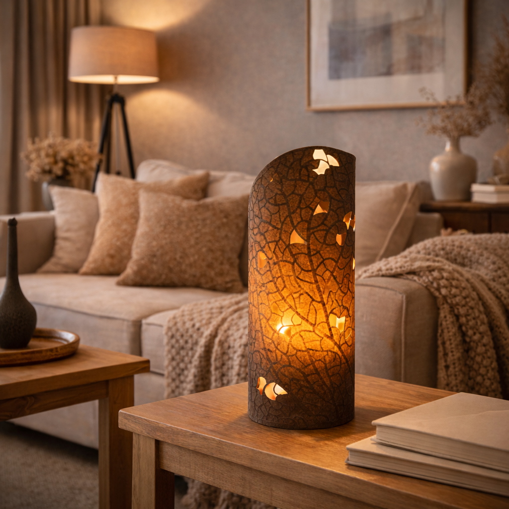 Bordlampe med Bladformet Design til Indendørs Brug