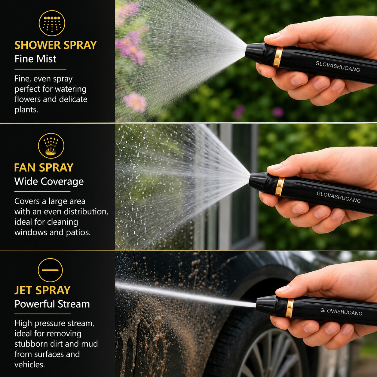 Powerful Outdoor Cleaning for Garden and Patio – High-Pressure Cleaner Attachment for Garden Hose