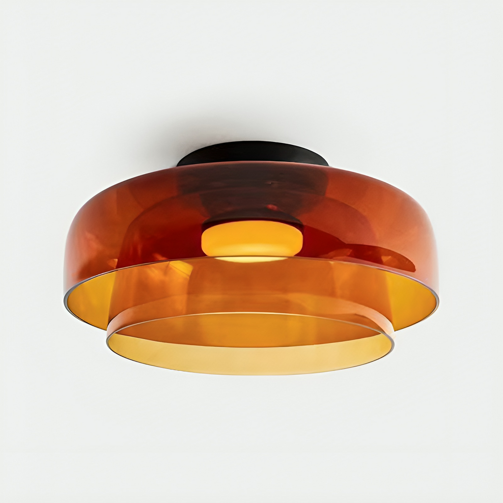 Modern ceiling lighting for living room, dining area, and kitchen – Layered glass pendant lamp in Bauhaus style